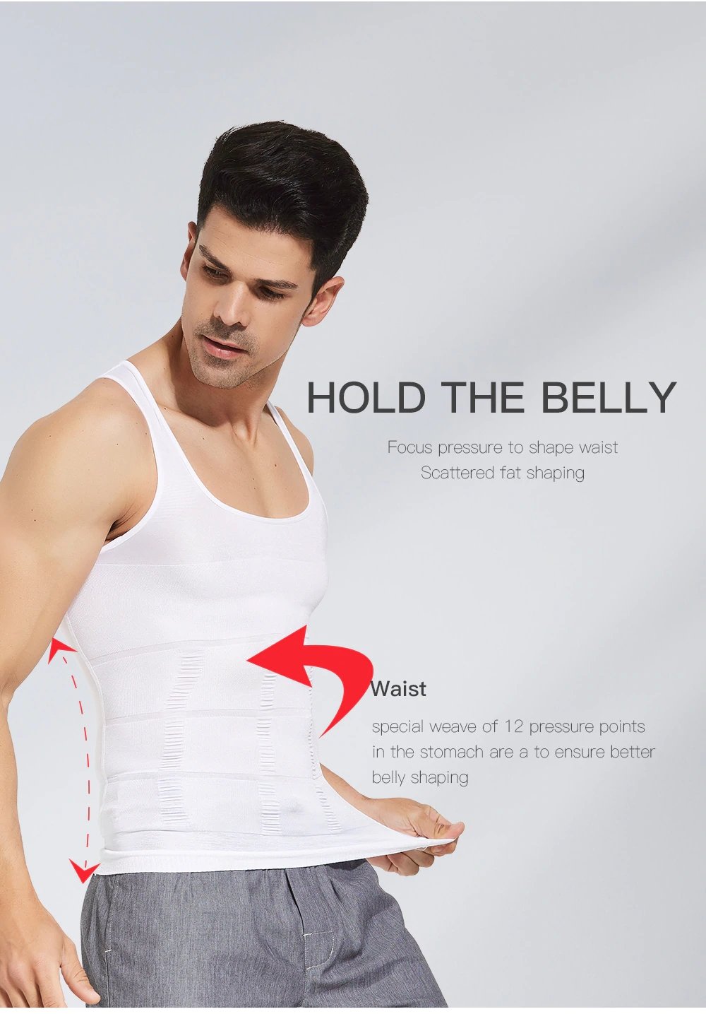 Men's Slimming Body Shaper Vest Shirt Abs Abdomen Slim