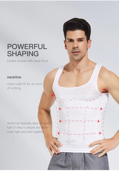 Men's Slimming Body Shaper Vest Shirt Abs Abdomen Slim
