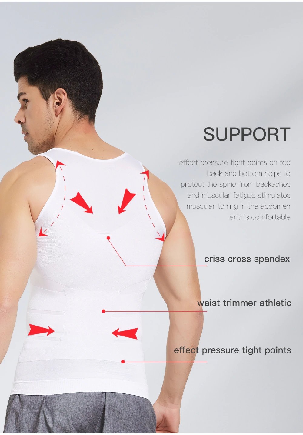 Men's Slimming Body Shaper Vest Shirt Abs Abdomen Slim