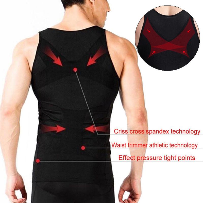 Men's Slimming Body Shaper Vest Shirt Abs Abdomen Slim